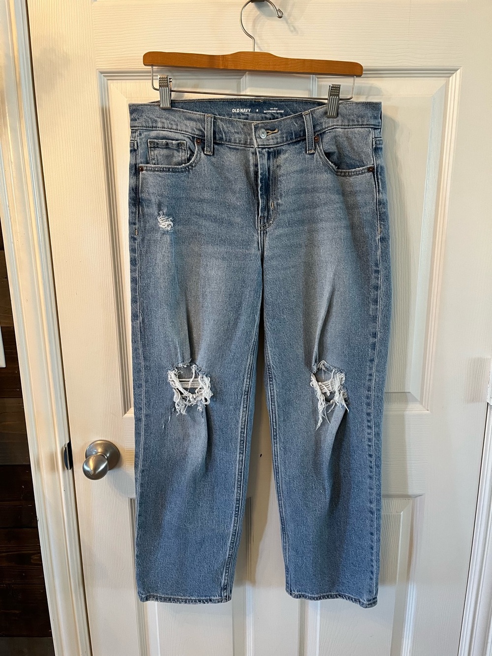 Old Navy Women's Distressed Midrise Boyfriend Loose Jeans, Size 6